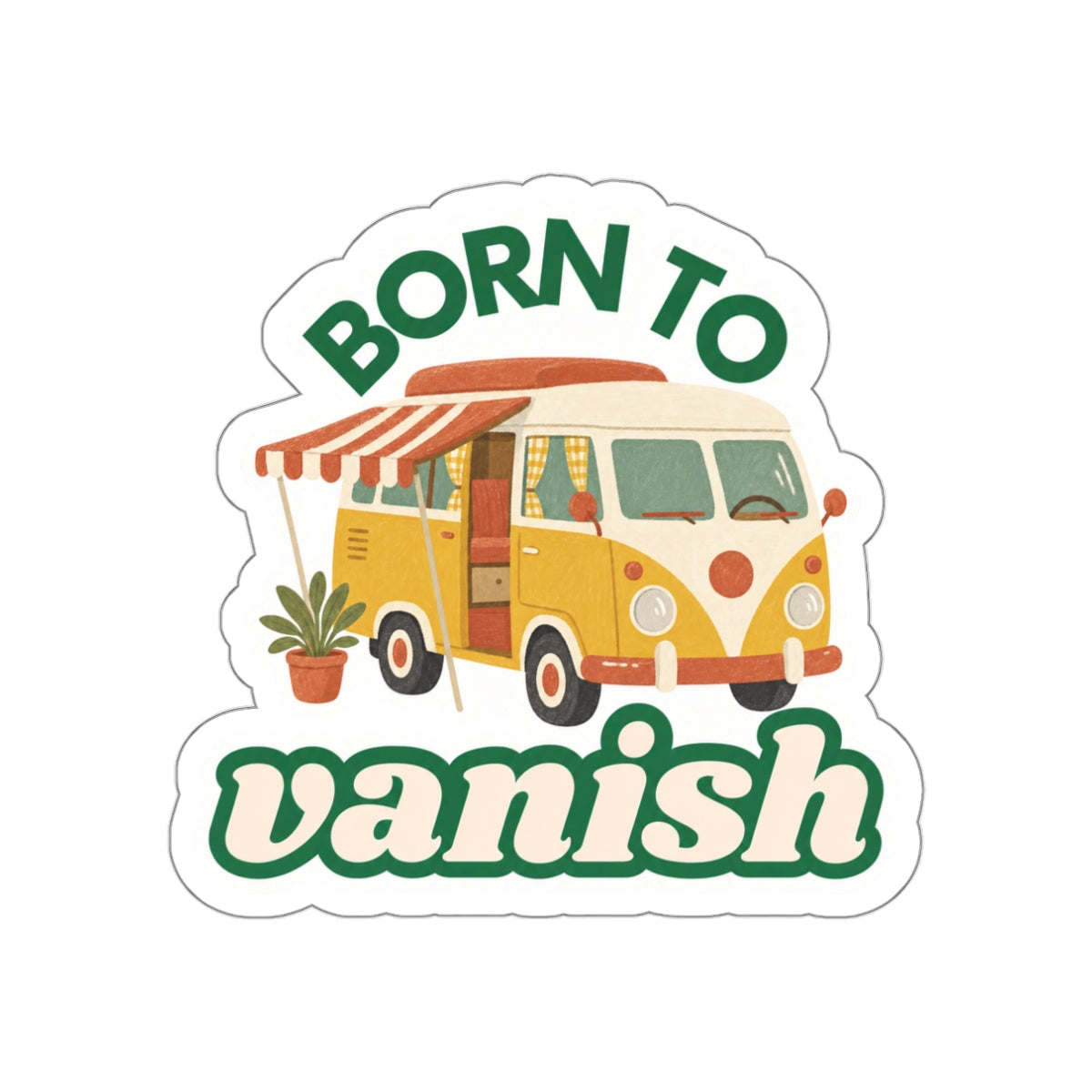 Born to VANish Camper Van Die-Cut Sticker