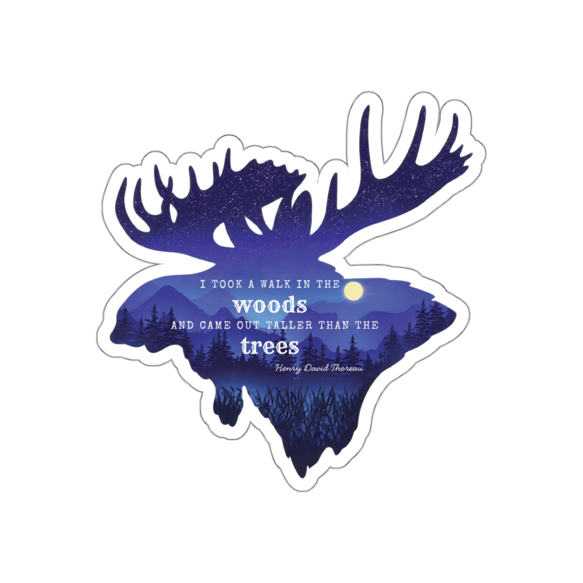 Walk in the Woods Moose Die-Cut Sticker