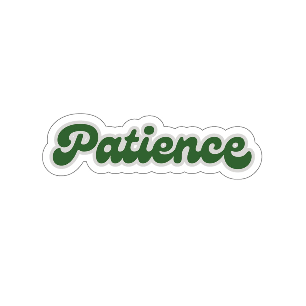 Patience Retro Lettering Die-Cut Sticker