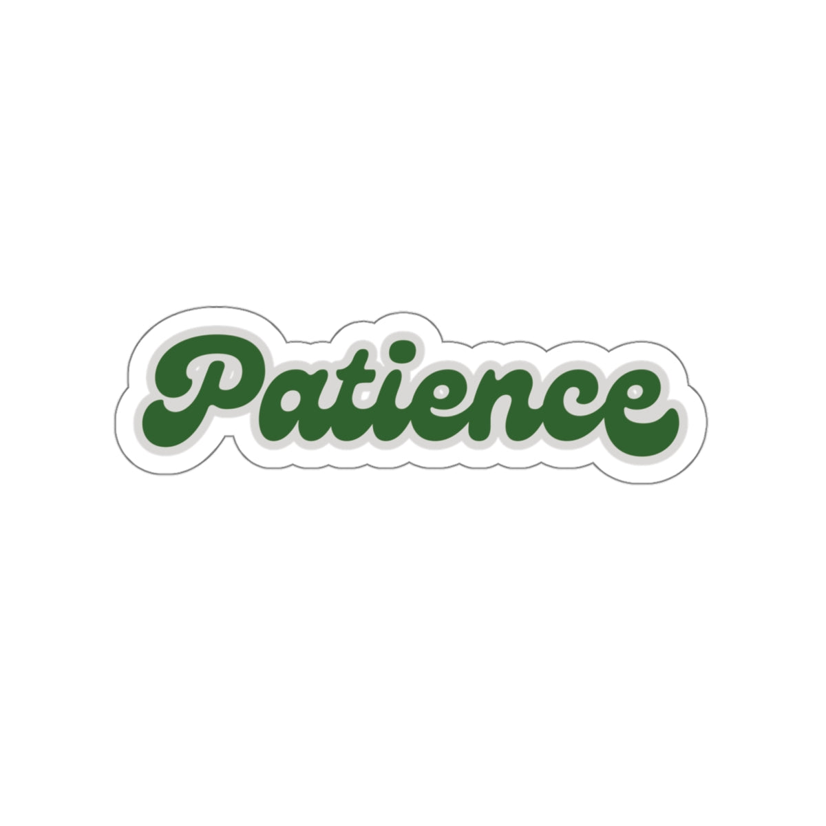 Patience Retro Lettering Die-Cut Sticker
