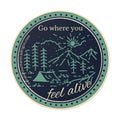Go Where You Feel Alive Round Vinyl Sticker