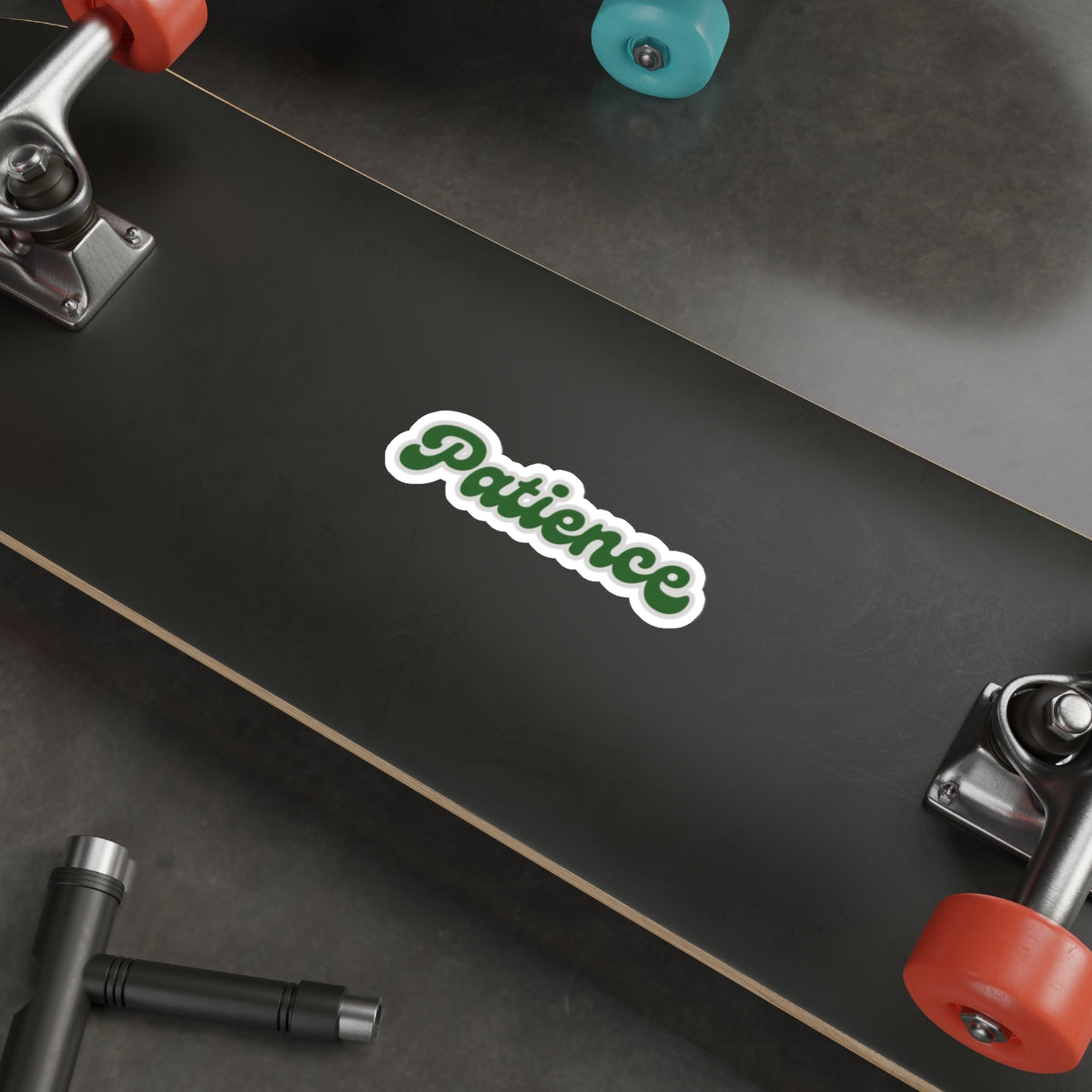 Patience Retro Lettering Die-Cut Sticker
