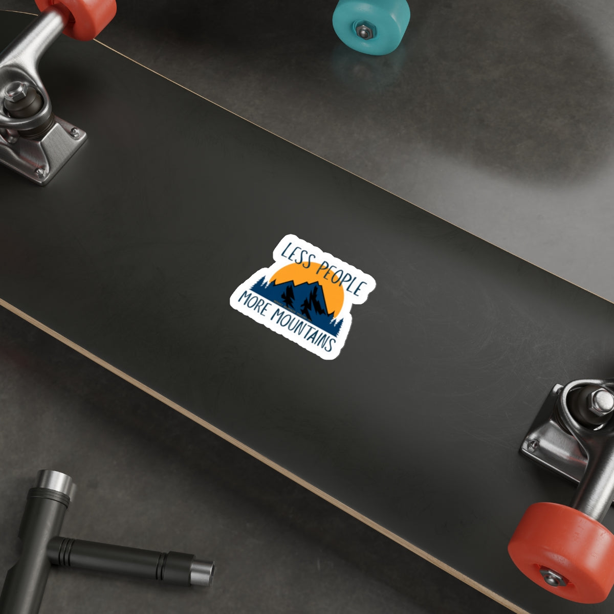 Less People, More Mountains Die-Cut Sticker