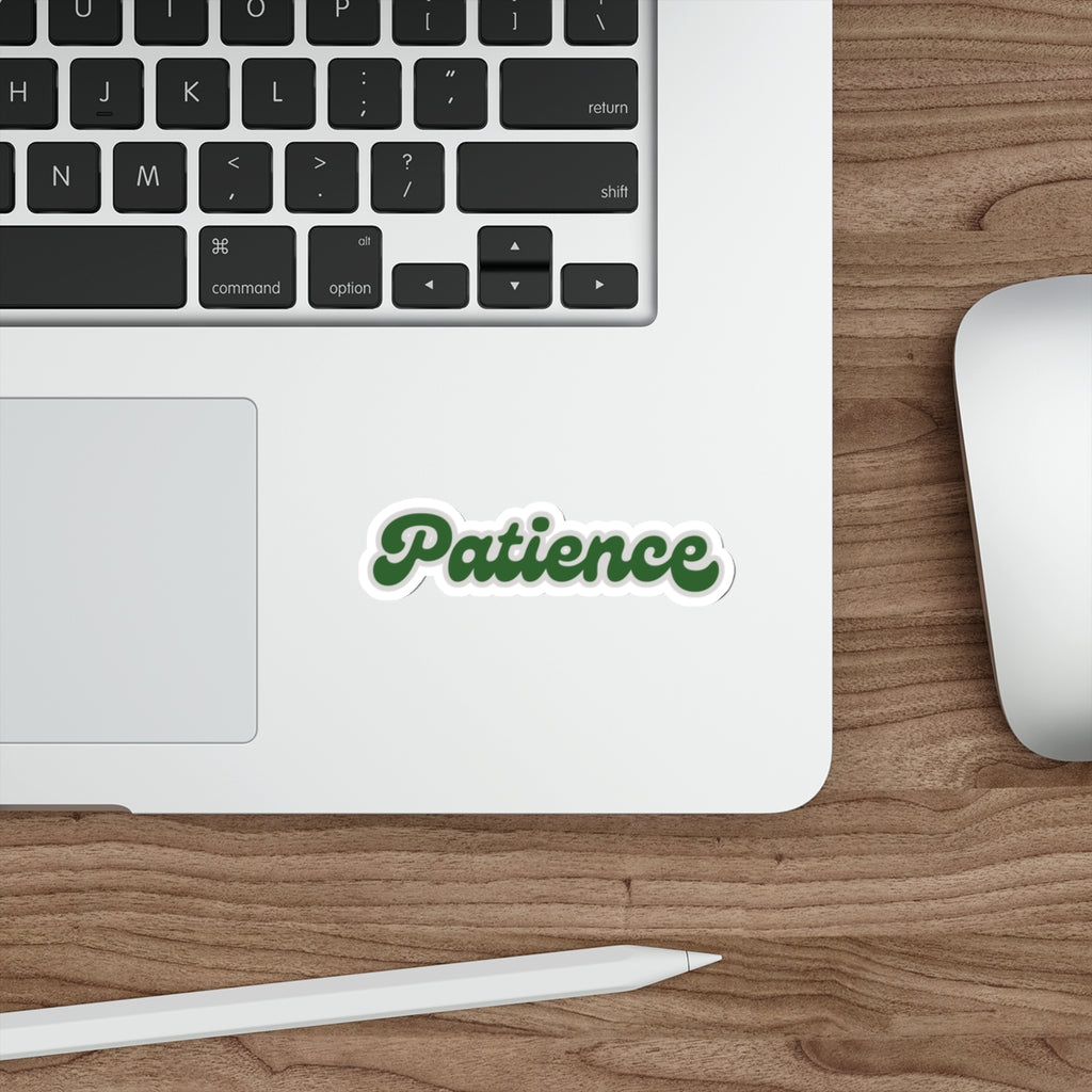 Patience Retro Lettering Die-Cut Sticker