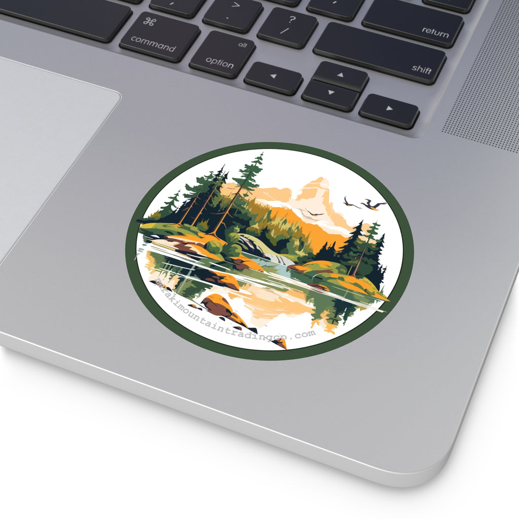 Where the Mountains Meet the Water Vinyl Sticker