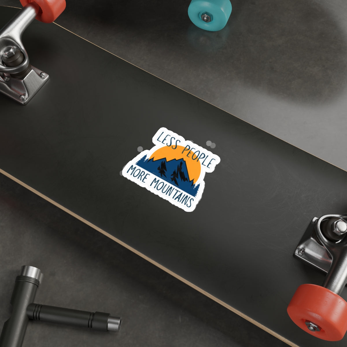Less People, More Mountains Die-Cut Sticker