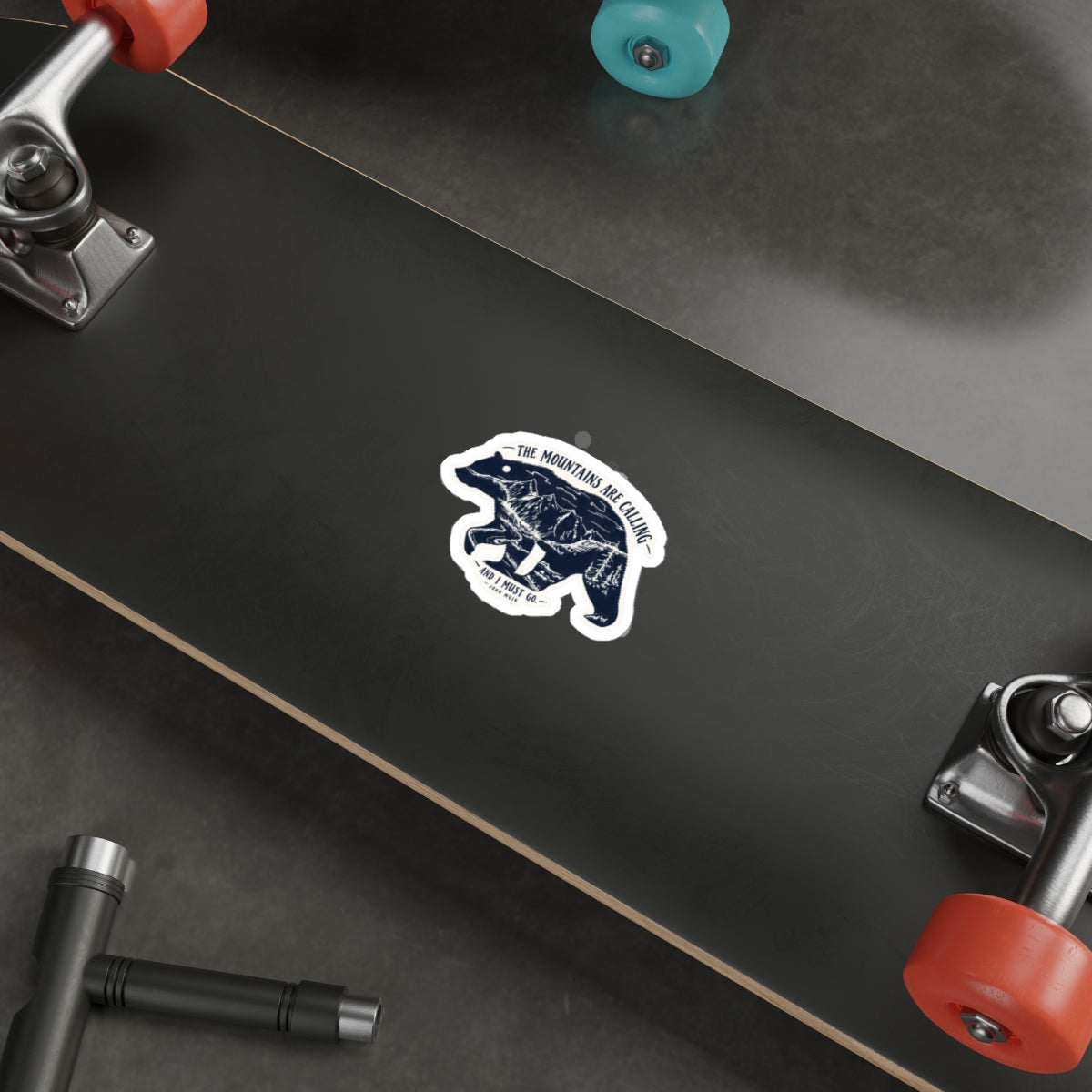 The Mountains Are Calling Bear Die-Cut Sticker