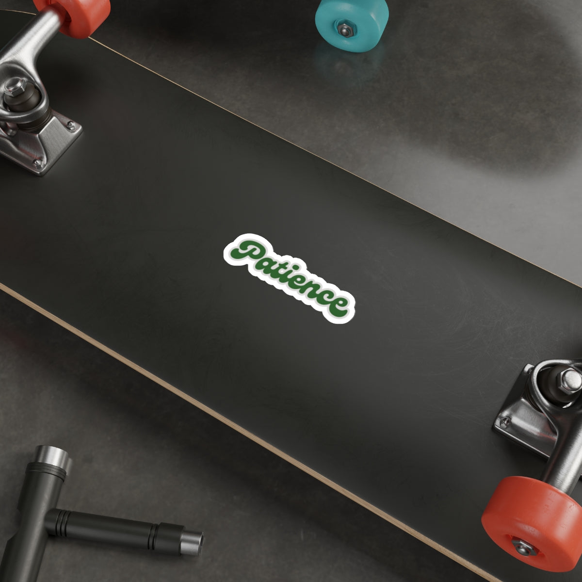 Patience Retro Lettering Die-Cut Sticker