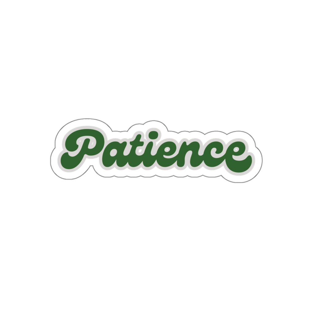 Patience Retro Lettering Die-Cut Sticker