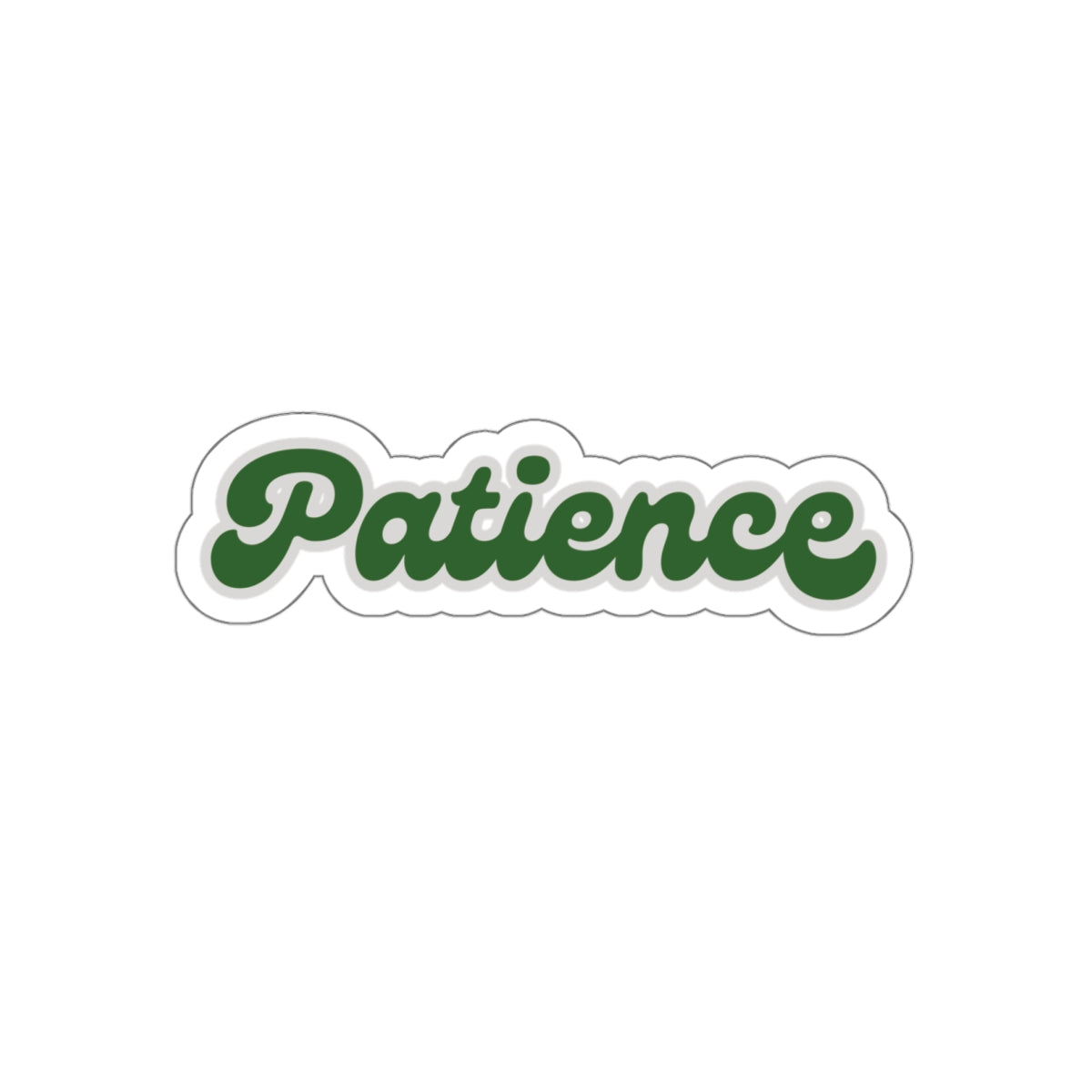 Patience Retro Lettering Die-Cut Sticker