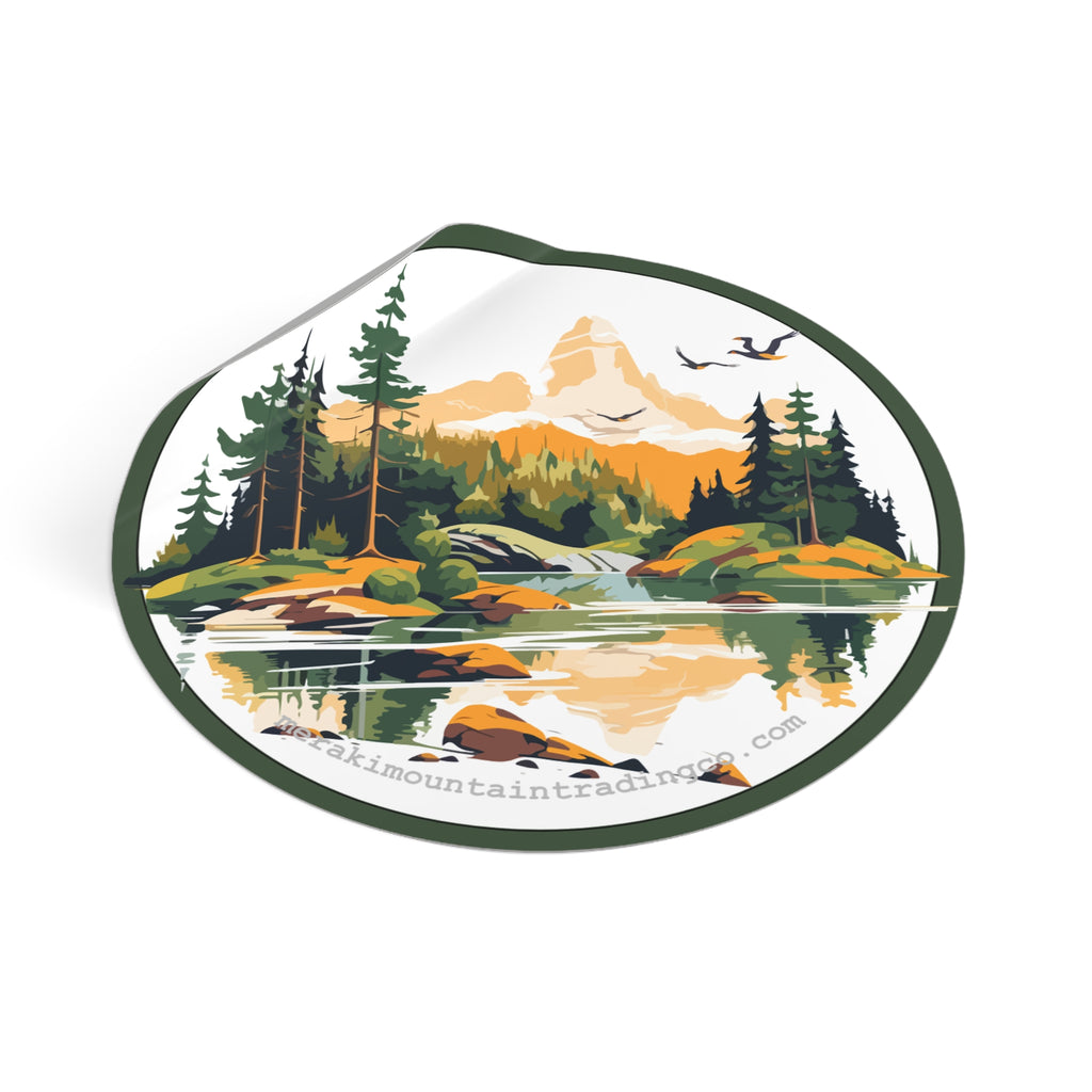 Where the Mountains Meet the Water Vinyl Sticker