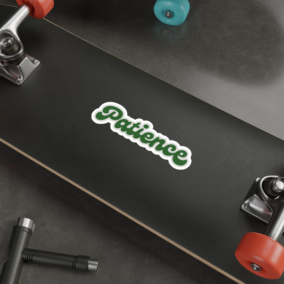 Patience Retro Lettering Die-Cut Sticker