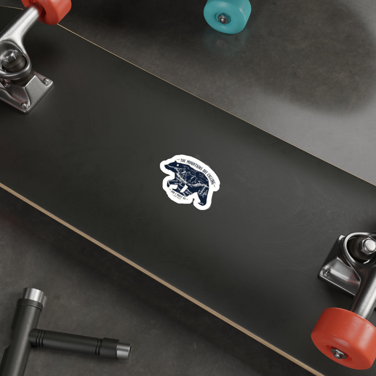 The Mountains Are Calling Bear Die-Cut Sticker