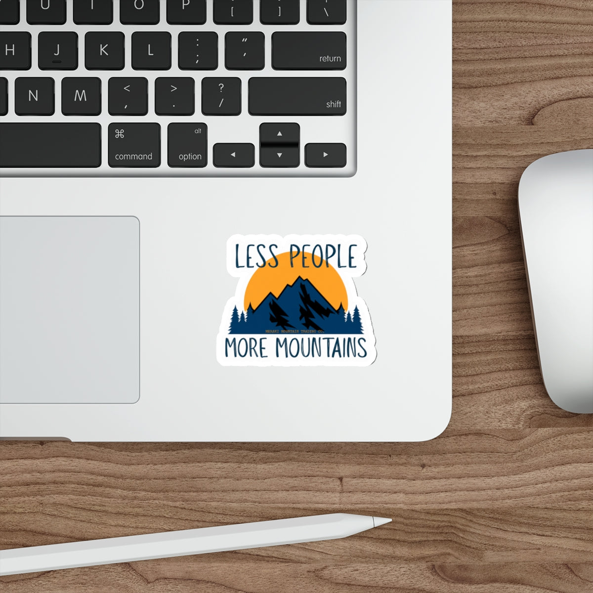Less People, More Mountains Die-Cut Sticker