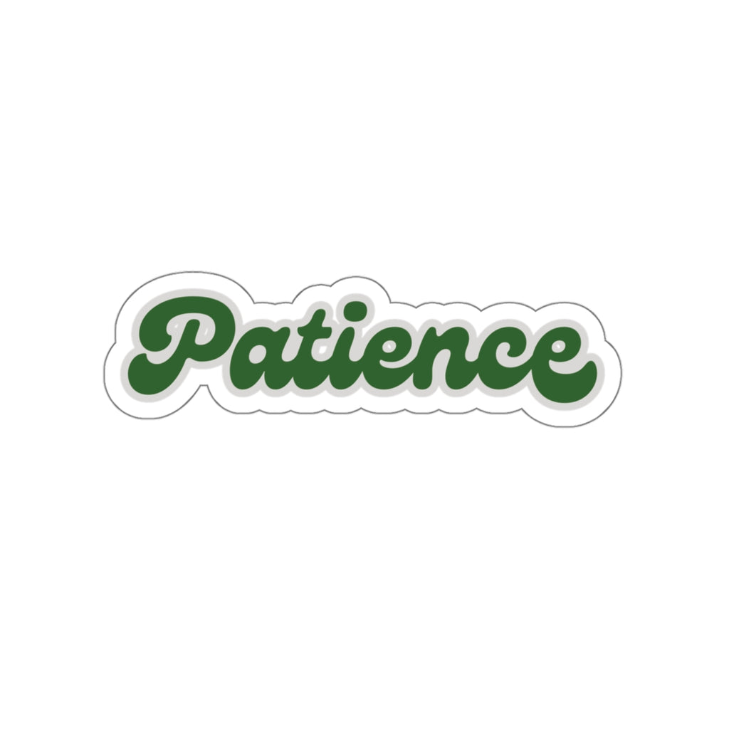 Patience Retro Lettering Die-Cut Sticker