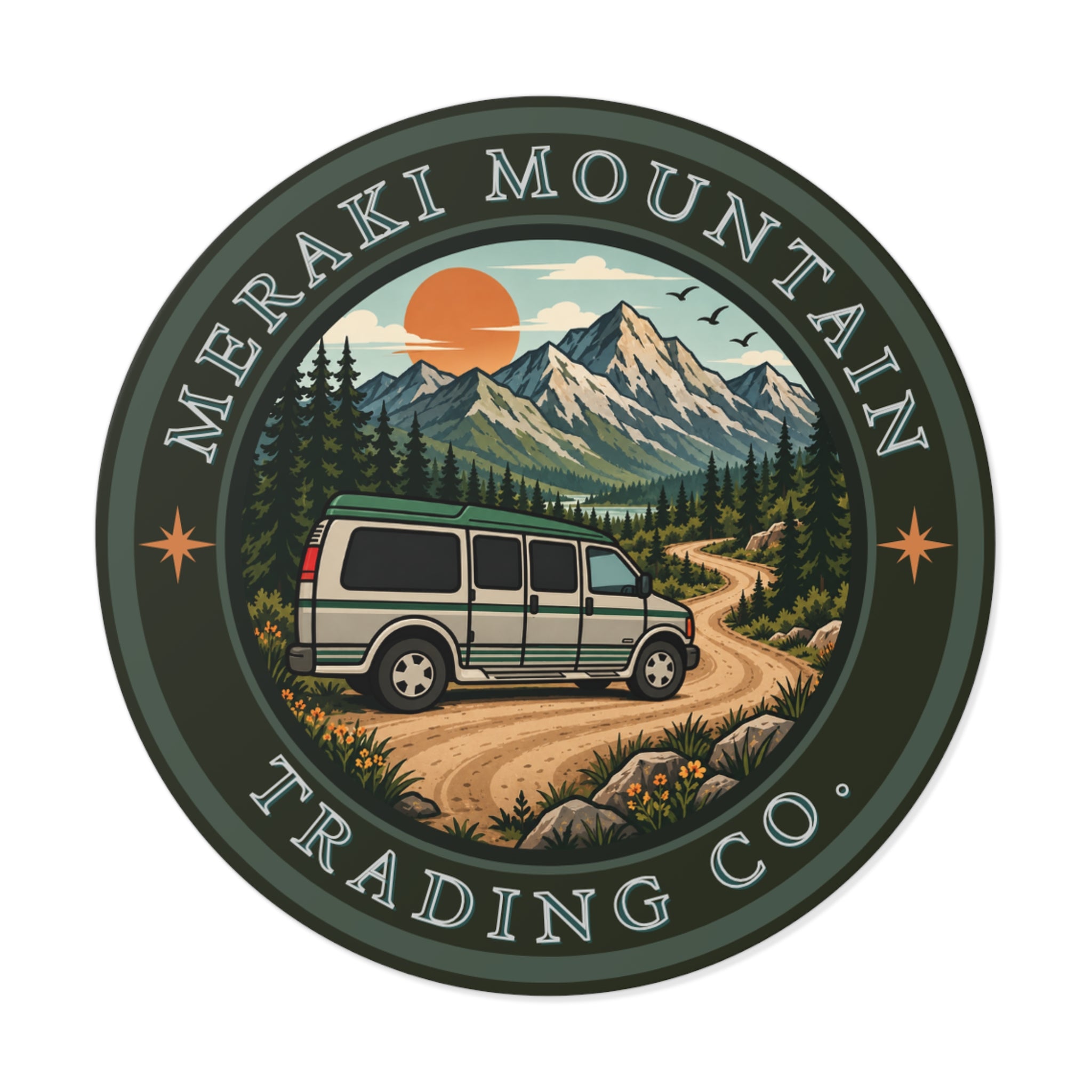 Meraki Mountain Trading Co. Logo Sticker