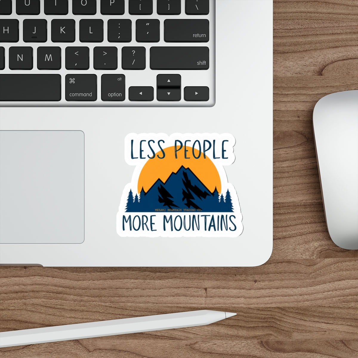Less People, More Mountains Die-Cut Sticker